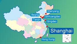 Shanghai's location in China 